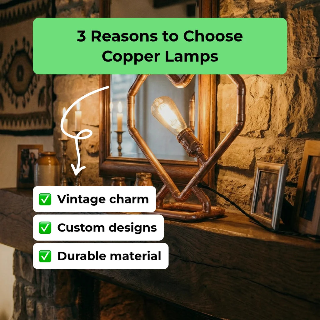 Copper Heart Lamp