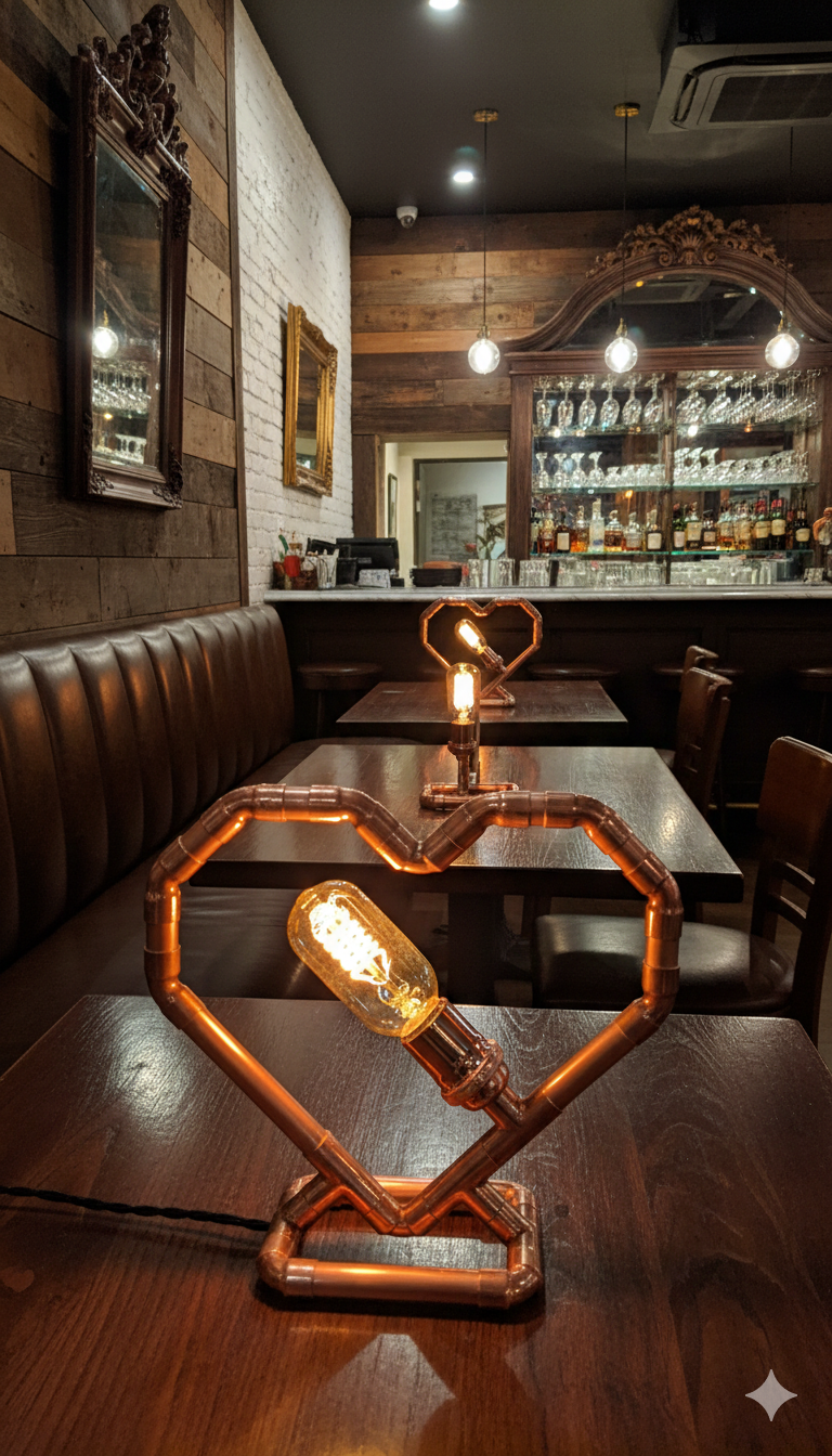 Copper Heart Lamp