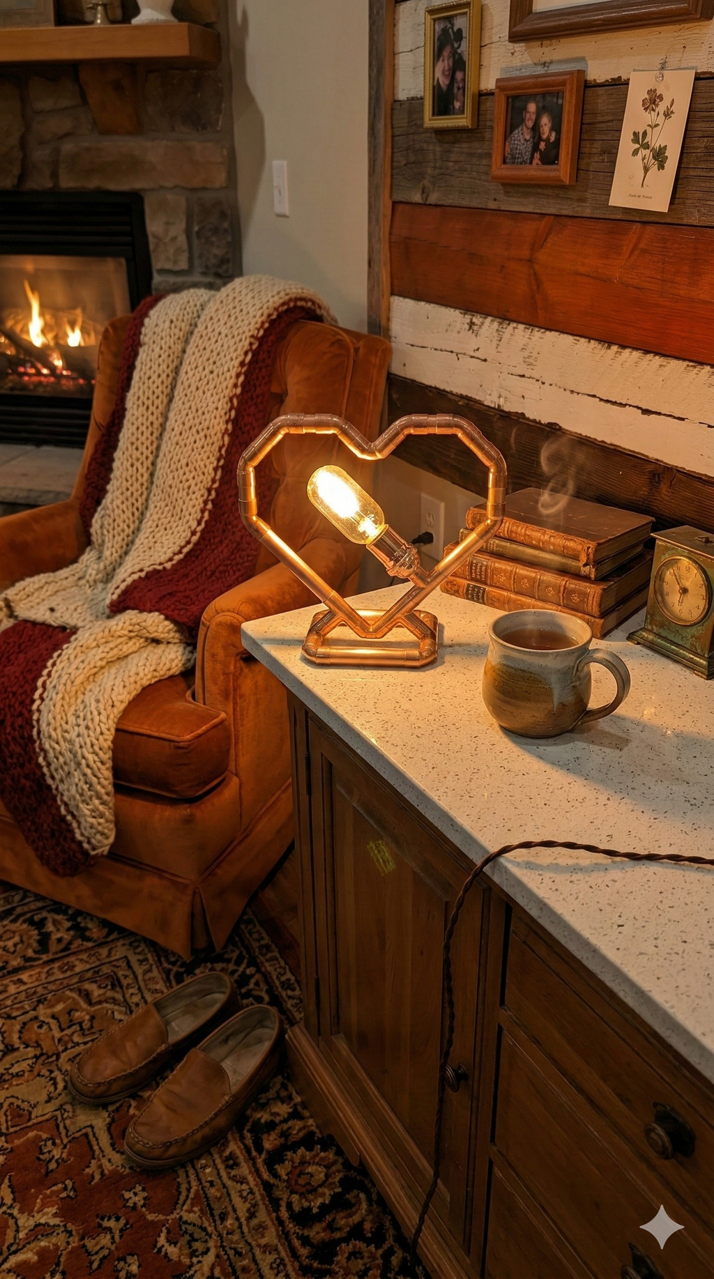 Copper Heart Lamp