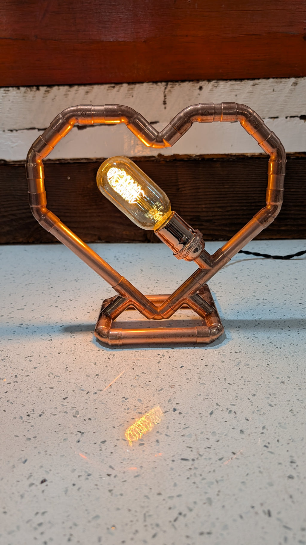 Copper Heart Lamp