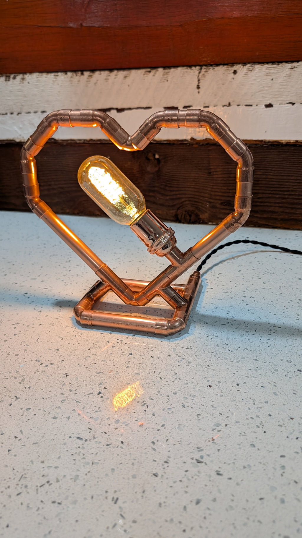 Copper Heart Lamp