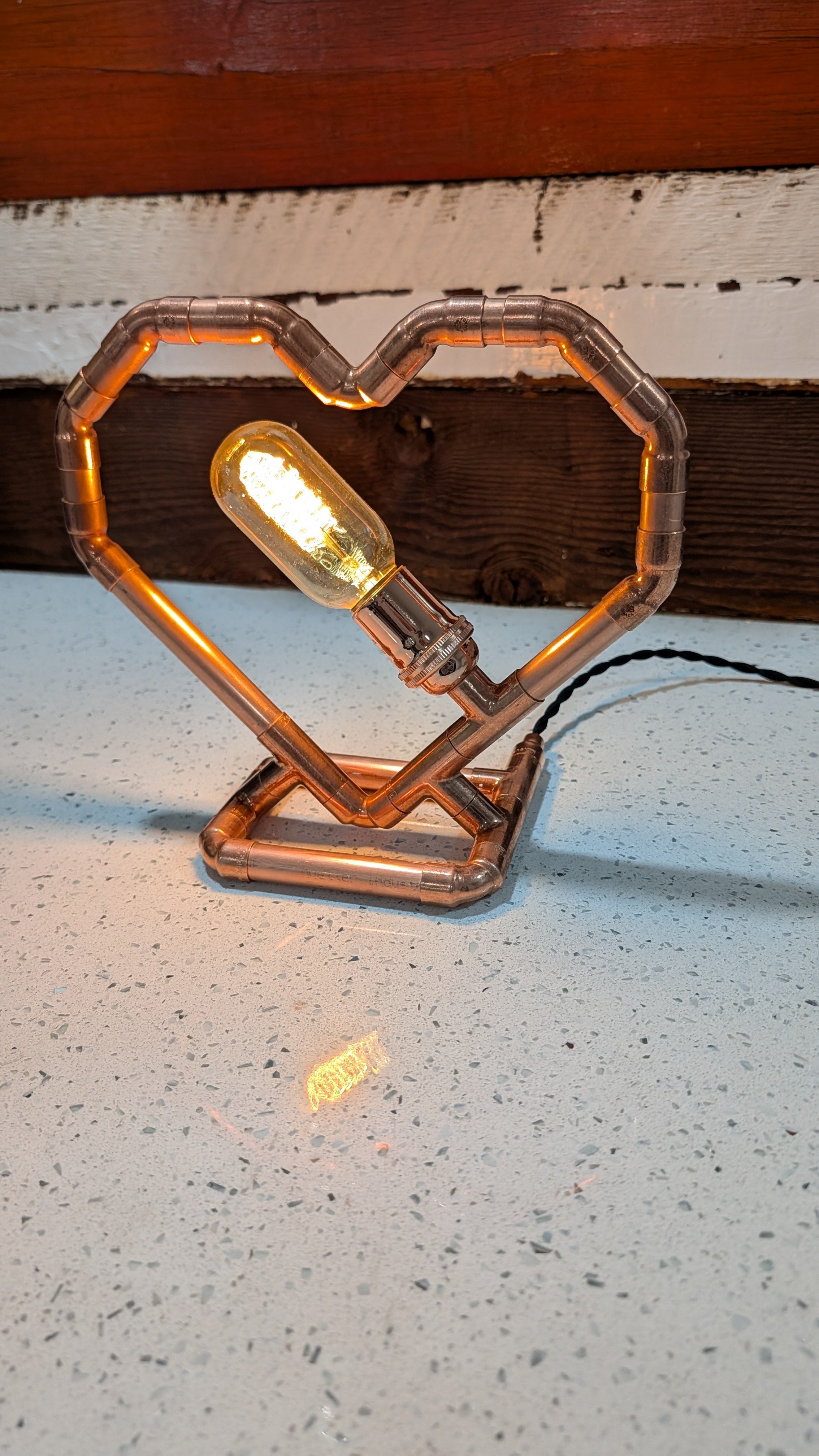 Copper Heart Lamp