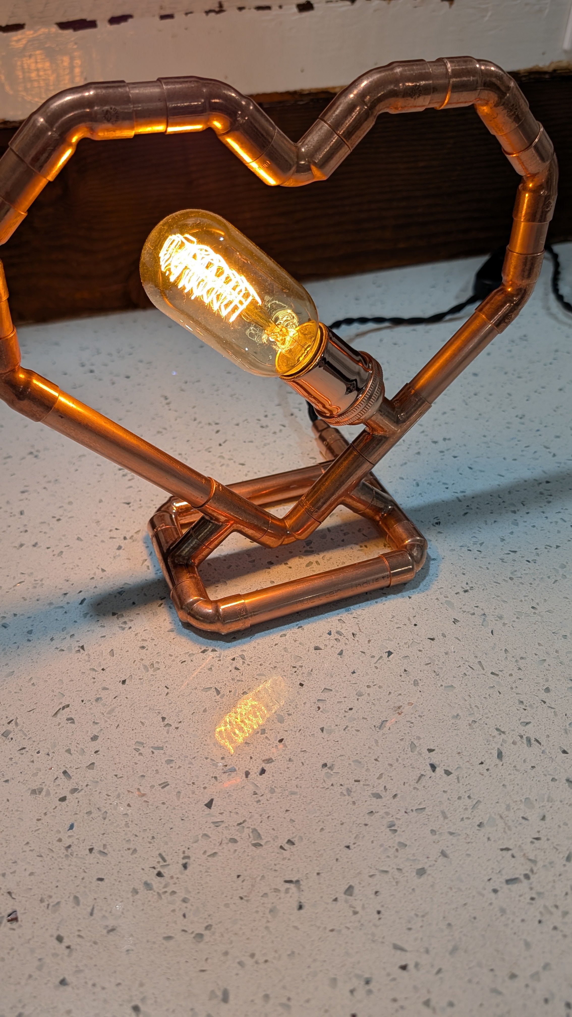 Copper Heart Lamp