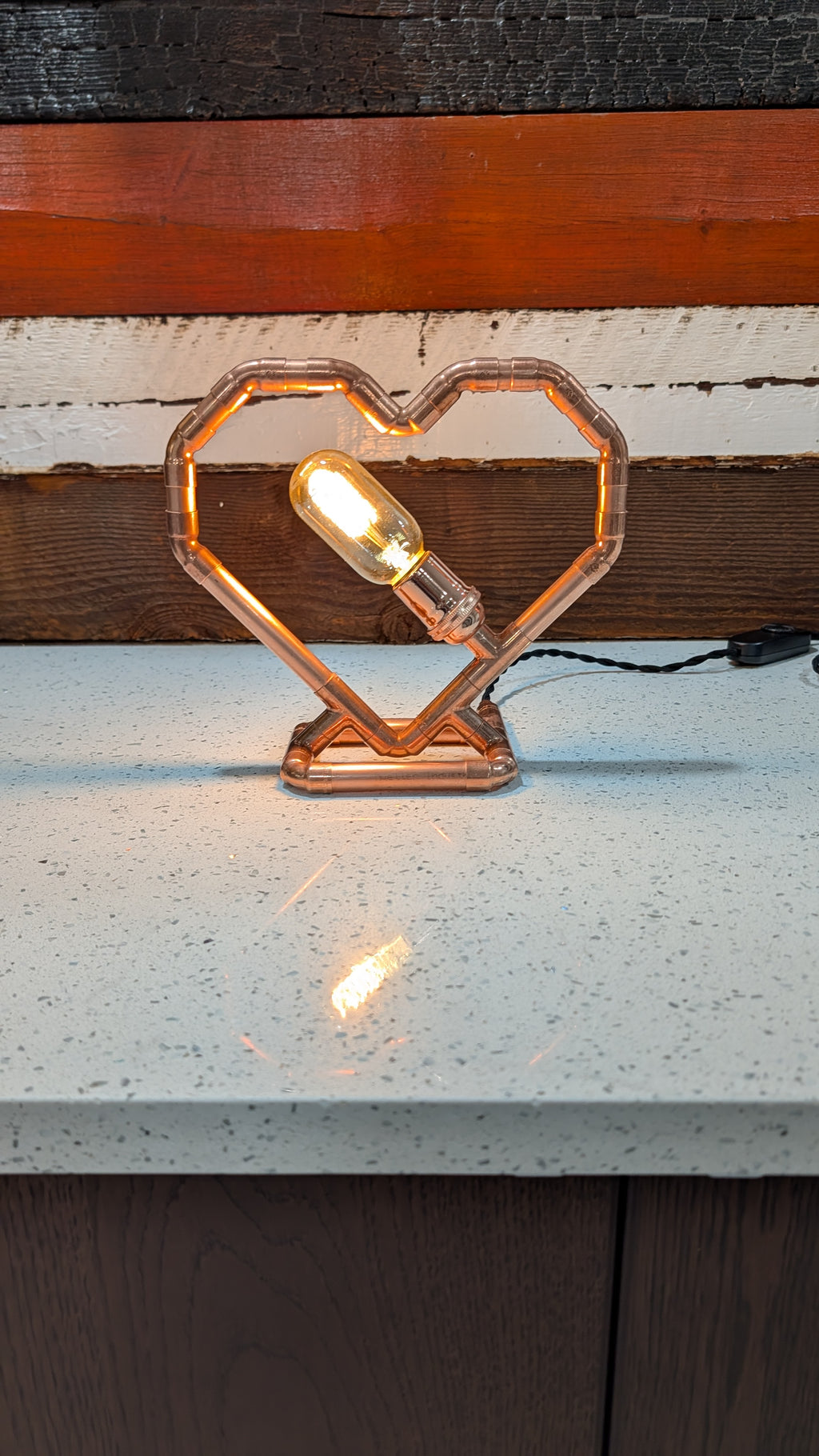 Copper Heart Lamp
